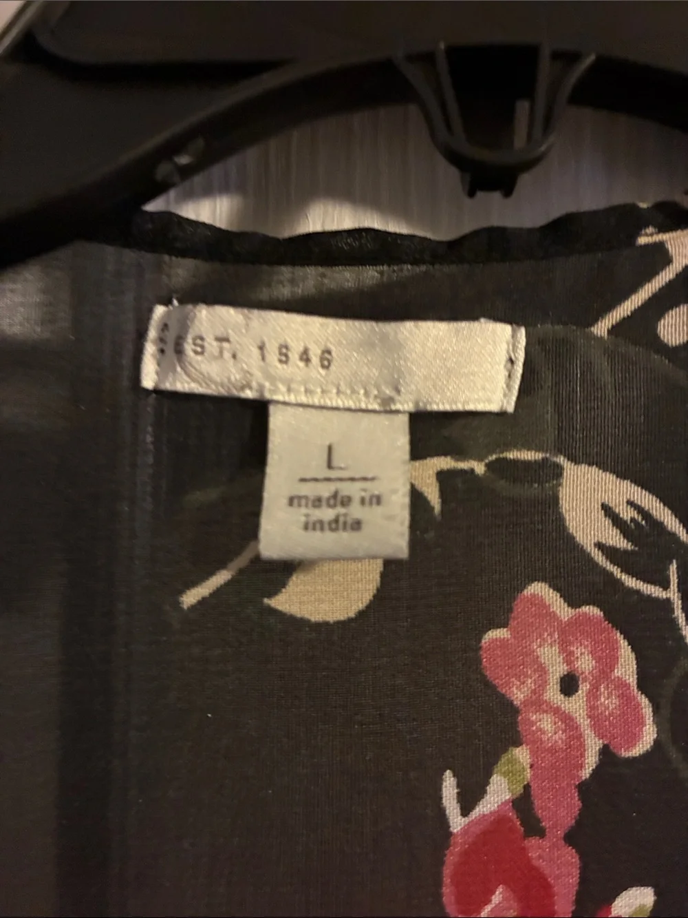 Black Floral Sheer Kimono Top - Women - Picture 2 of 3